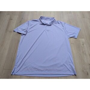 Rhoback The Birdie Stripe Men's XXL Performance Polo Flamingo Pink Blue - READ